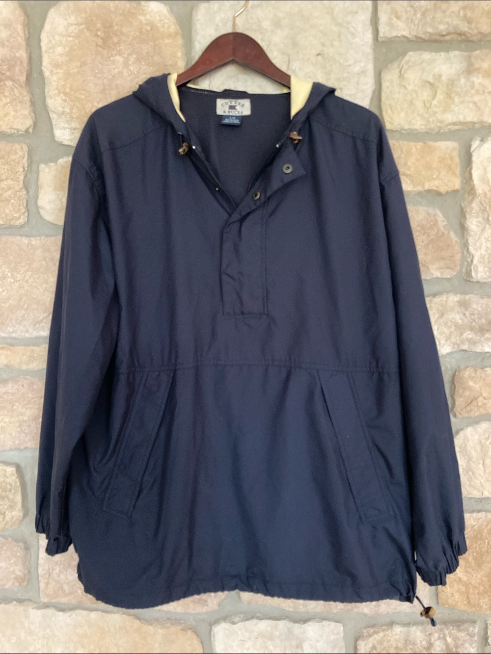 Cutter & Buck Navy and Hunter Green Hooded Pullover Windbreaker